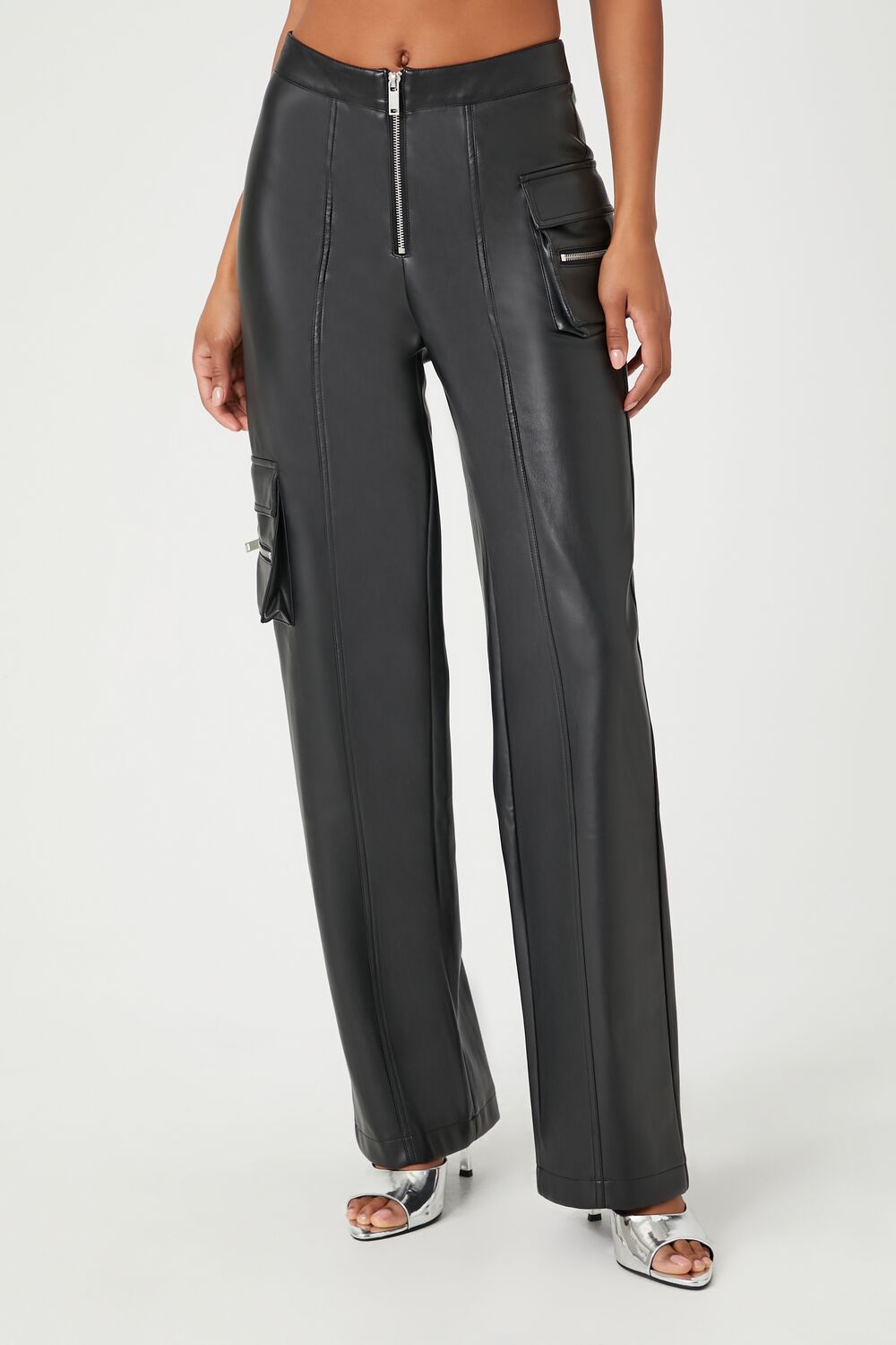 Faux Leather Cargo Ankle Pants | Forever 21 Womens