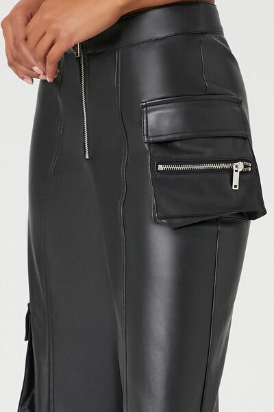 Faux Leather Cargo Ankle Pants | Forever 21 Womens