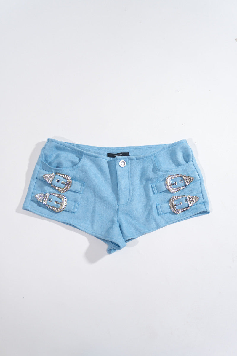 Rhinestone Buckle Low-Rise Shorts | Forever 21 Womens
