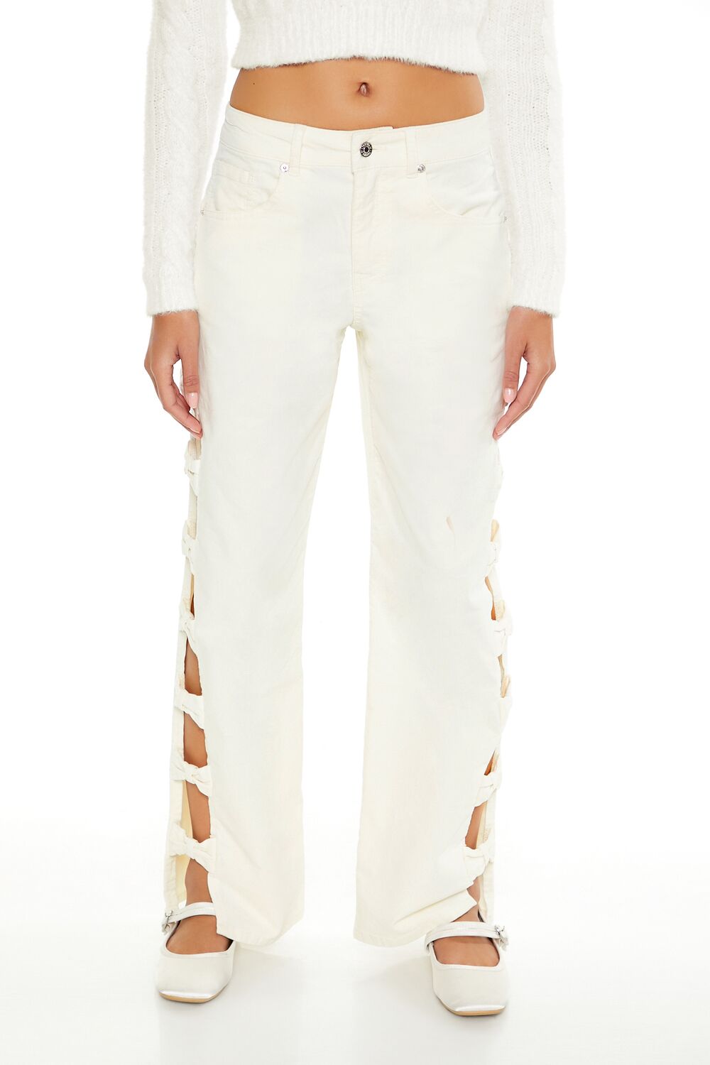 Bow Velvet Cutout Pants | Forever 21 Womens