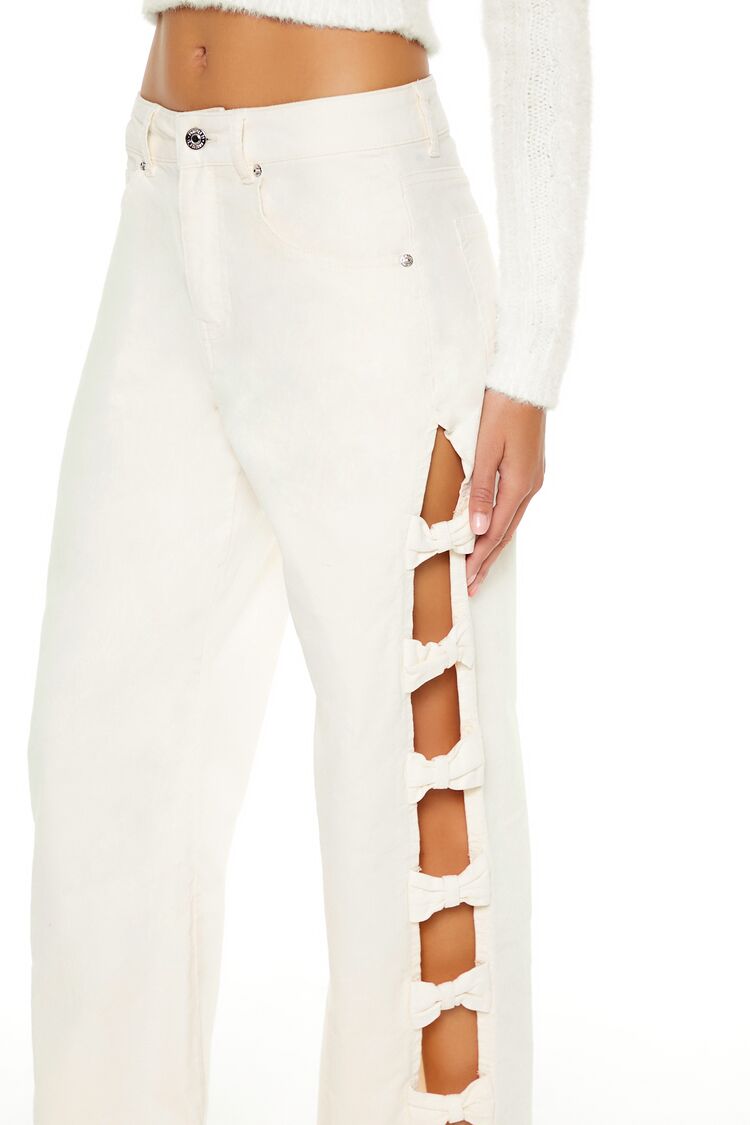 Bow Velvet Cutout Pants | Forever 21 Womens