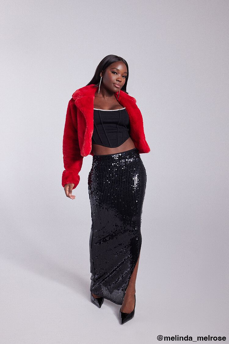 Sequin Leg-Slit Maxi Skirt | Forever 21 Womens