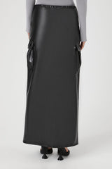 Faux Leather Toggle Drawstring Midi Skirt | Forever 21 Womens
