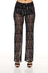 Glitter High-Rise Straight Pants | Forever 21 Womens