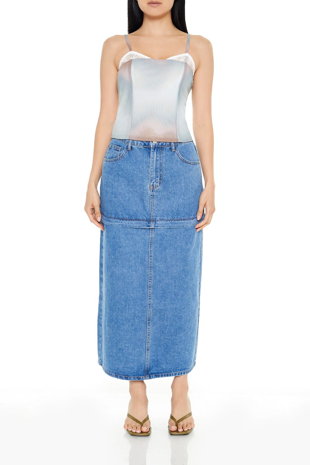Convertible Denim Maxi Skirt | Forever 21 Womens