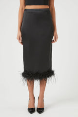 Feather-Trim Maxi Skirt | Forever 21 Womens