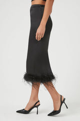 Feather-Trim Maxi Skirt | Forever 21 Womens