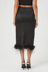 Feather-Trim Maxi Skirt | Forever 21 Womens