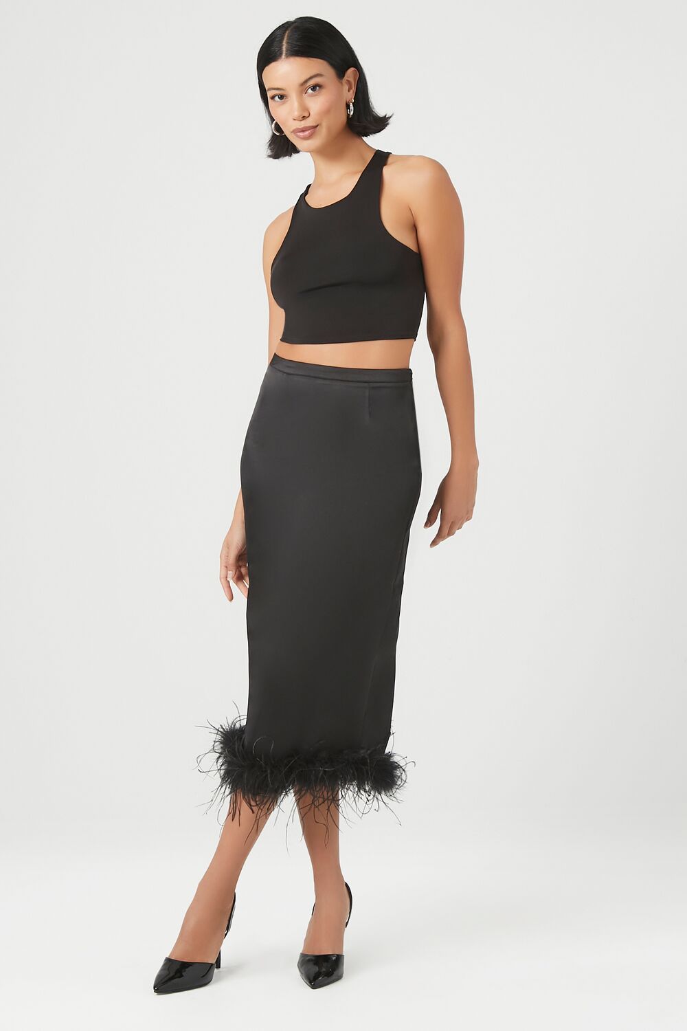 Feather-Trim Maxi Skirt | Forever 21 Womens