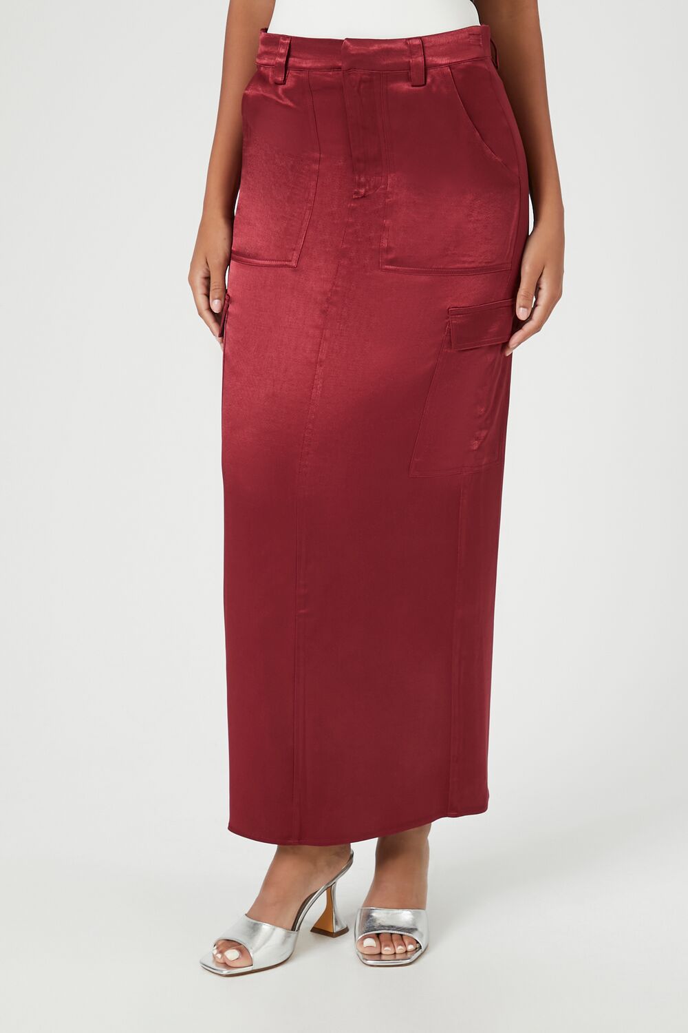 Satin Slit Midi Skirt | Forever 21 Womens