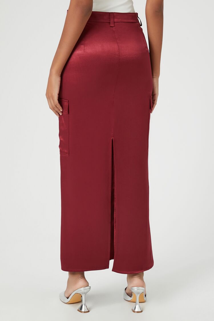 Satin Slit Midi Skirt | Forever 21 Womens