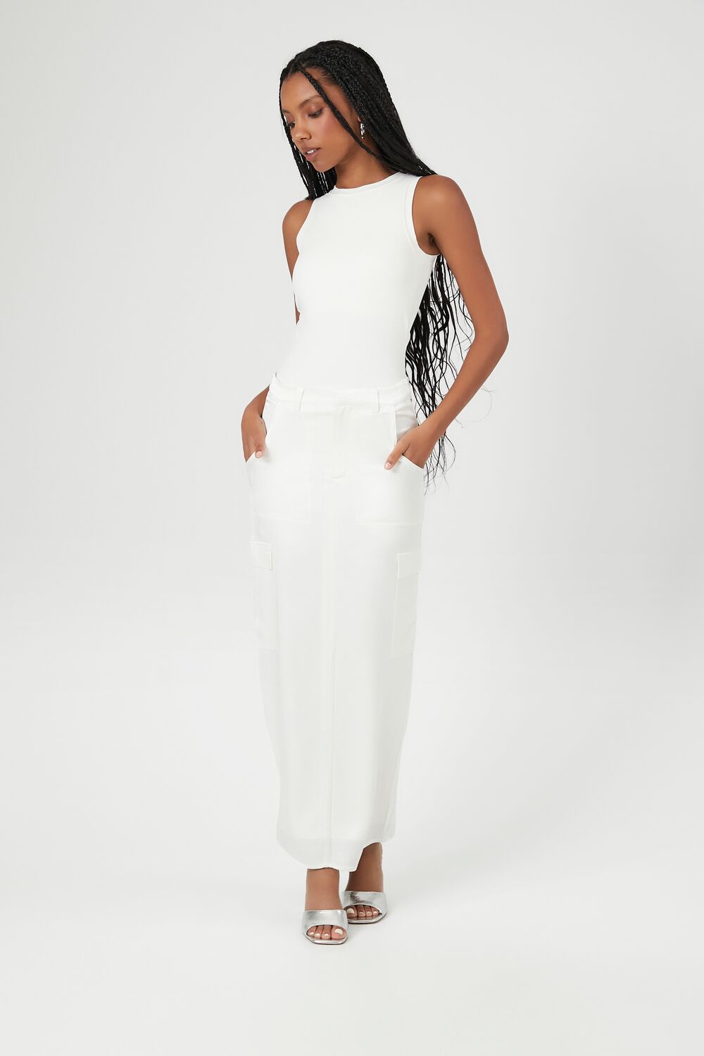 Satin Slit Midi Skirt | Forever 21 Womens
