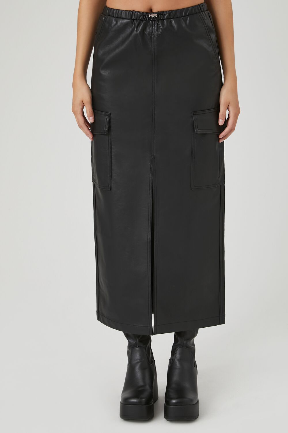 Faux Leather Maxi Slit Skirt | Forever 21 Womens