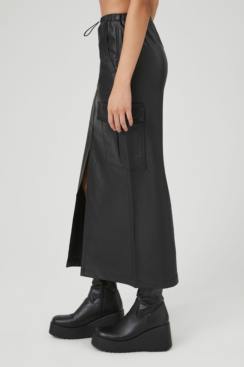 Faux Leather Maxi Slit Skirt | Forever 21 Womens