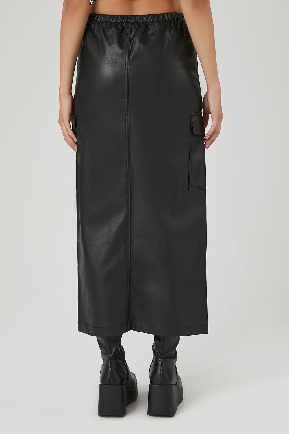 Faux Leather Maxi Slit Skirt | Forever 21 Womens