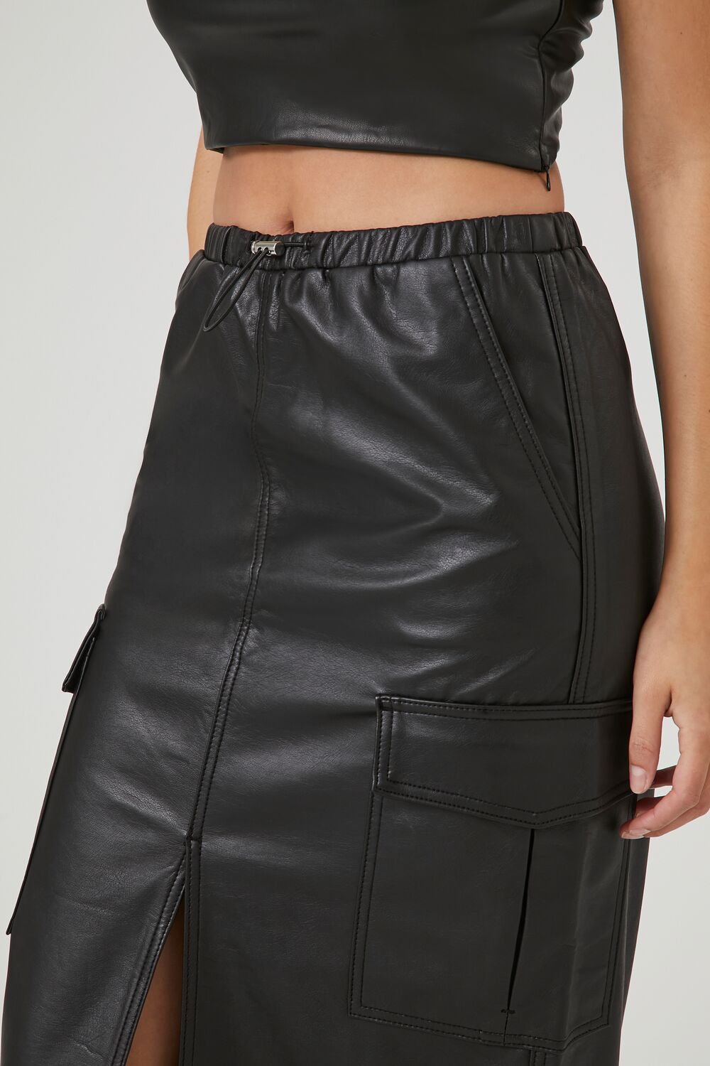 Faux Leather Maxi Slit Skirt | Forever 21 Womens