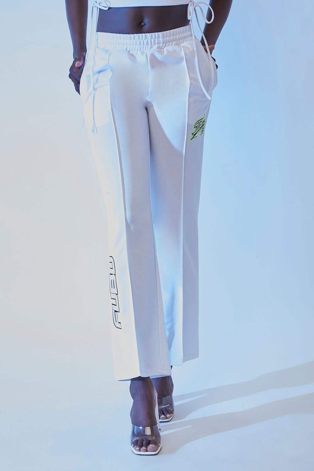 FUBU Embroidered Mesh Pants | Forever 21 Womens
