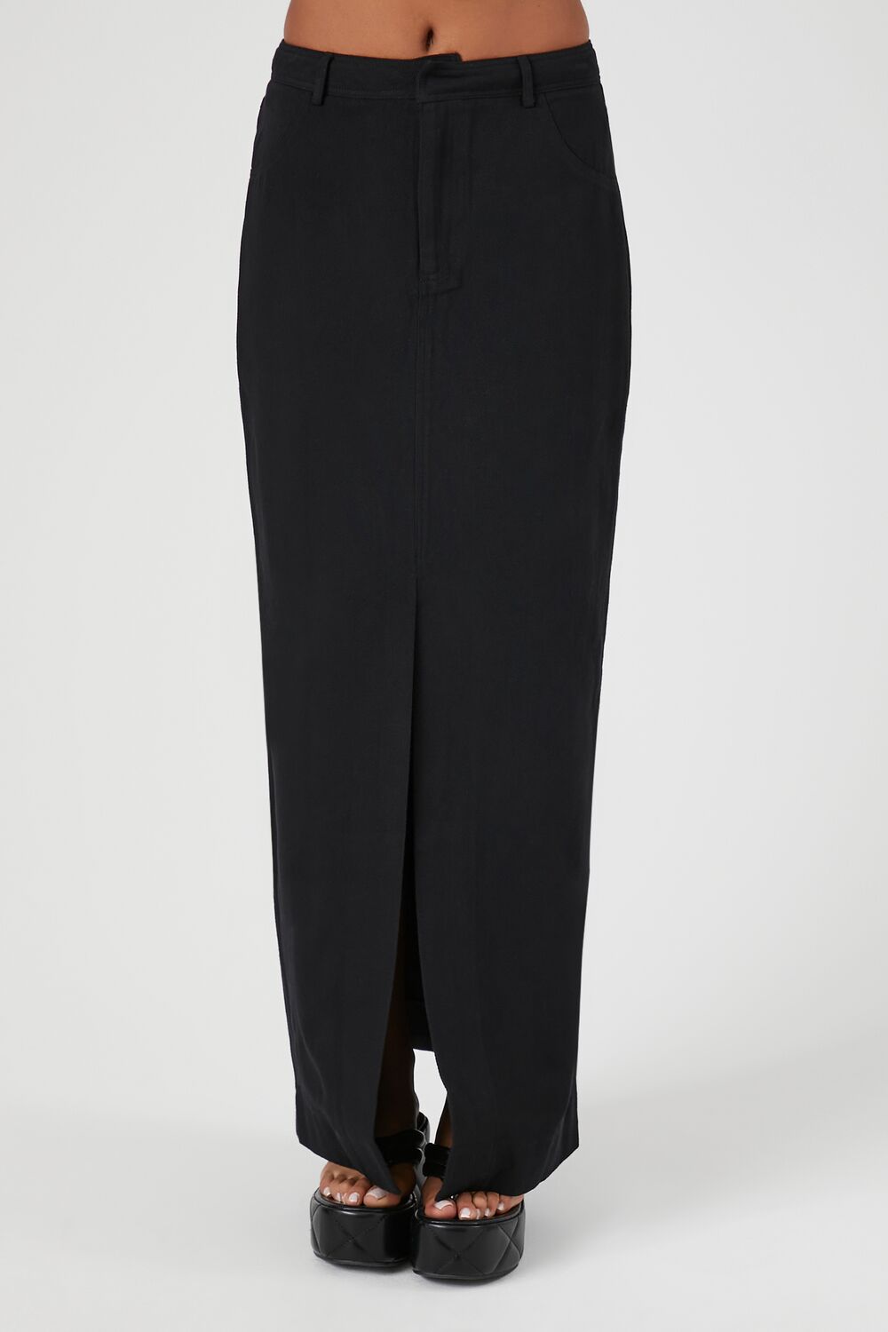 Twill Split-Hem Maxi Skirt | Forever 21 Womens