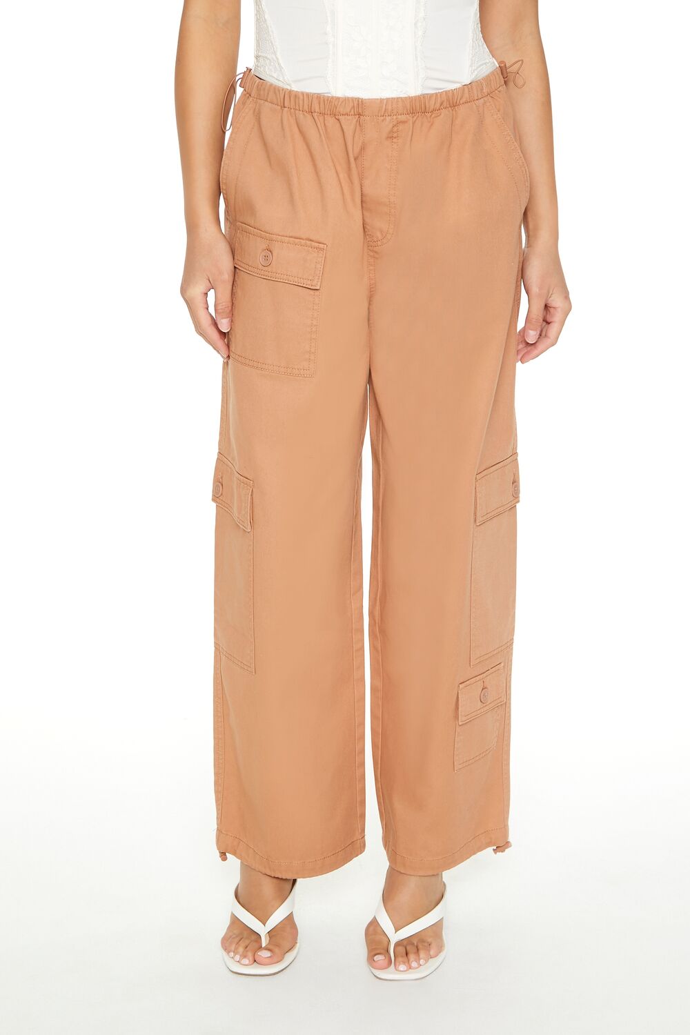Twill Toggle Drawstring Cargo Pants | Forever 21 Womens