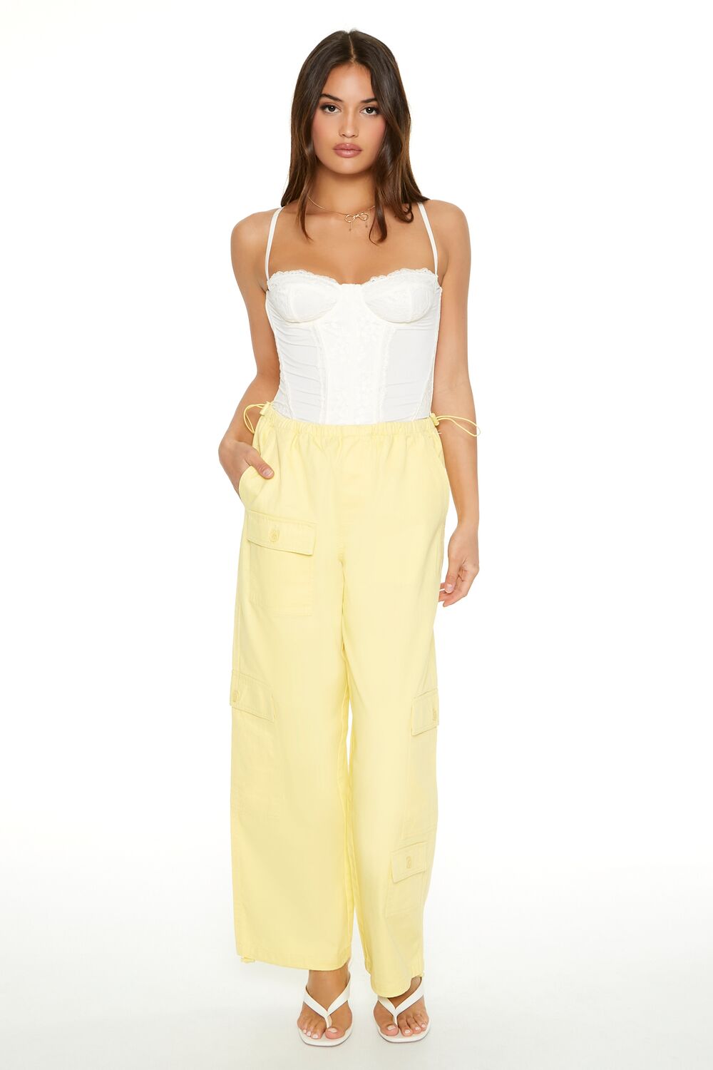 Twill Toggle Drawstring Cargo Pants | Forever 21 Womens