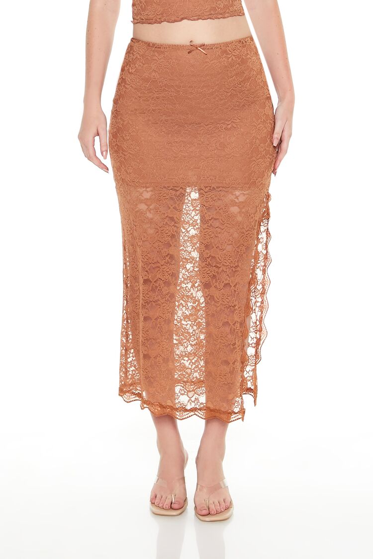 Lace Bow Column Maxi Skirt | Forever 21 Womens