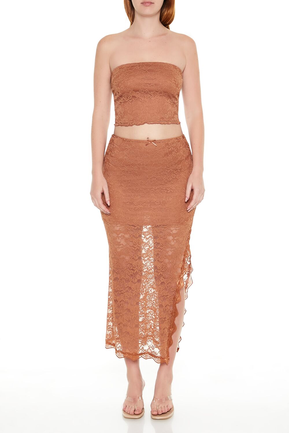 Lace Bow Column Maxi Skirt | Forever 21 Womens