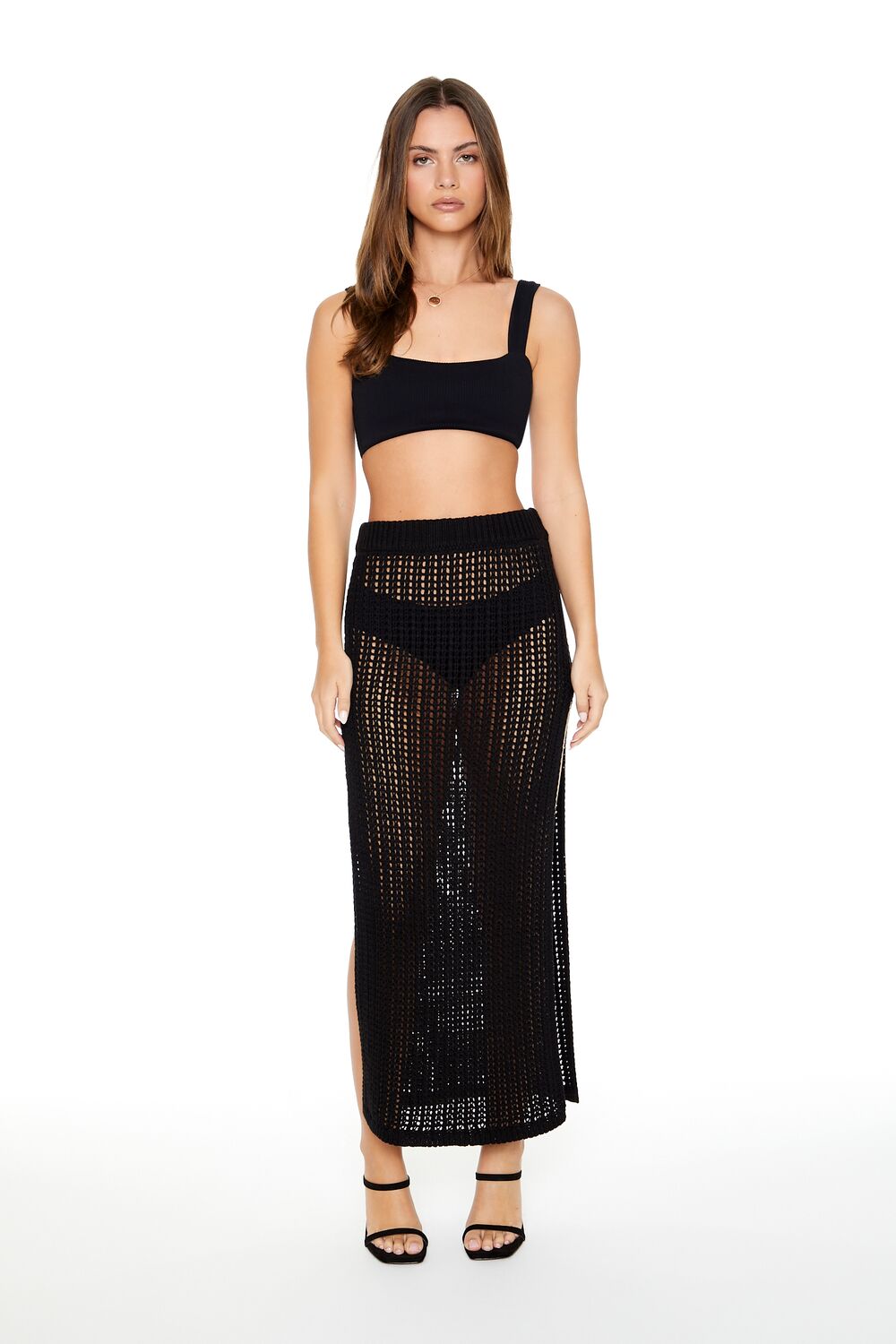 Sheer Crochet Maxi Skirt | Forever 21 Womens