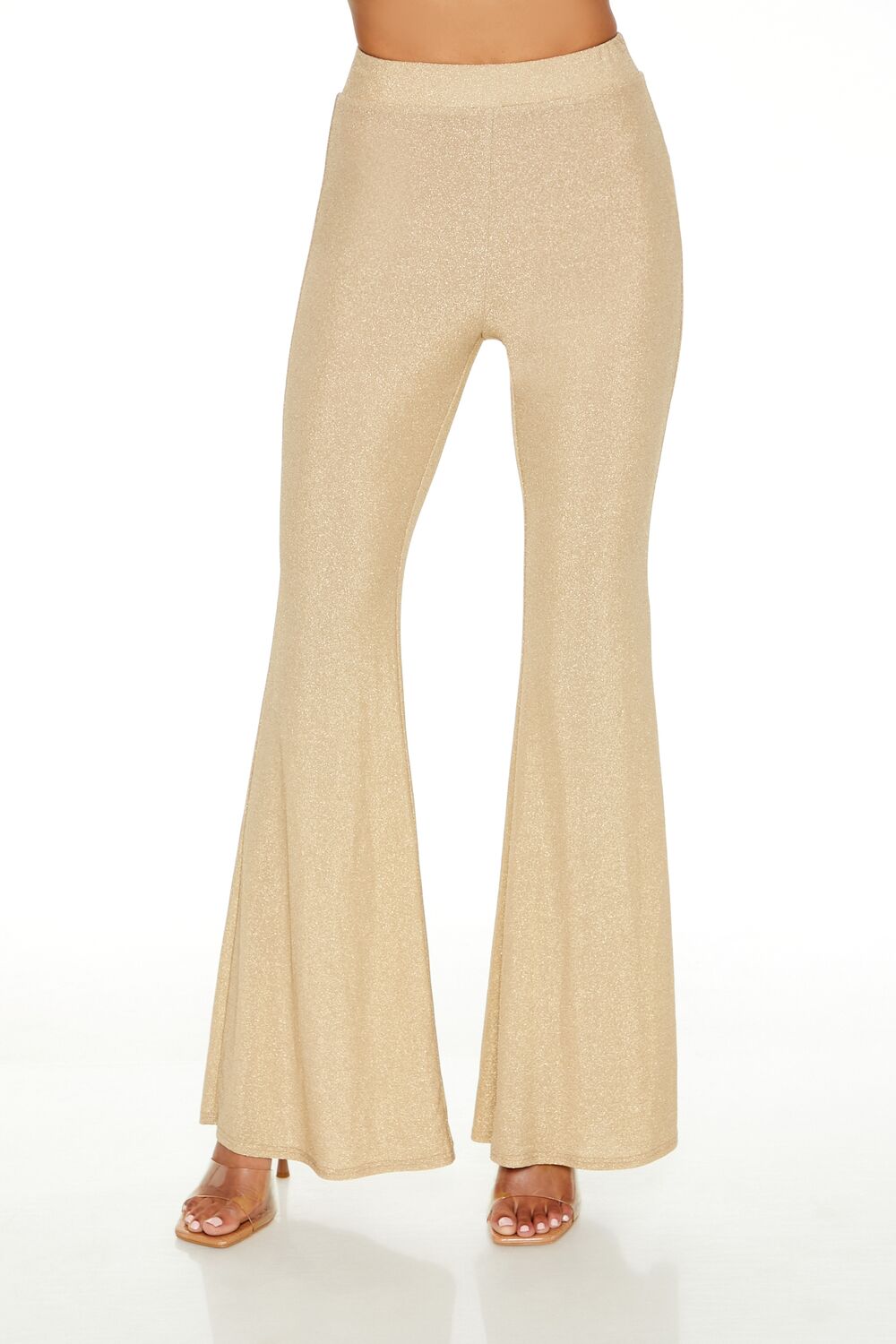 Glitter High-Rise Flare Pants | Forever 21 Womens