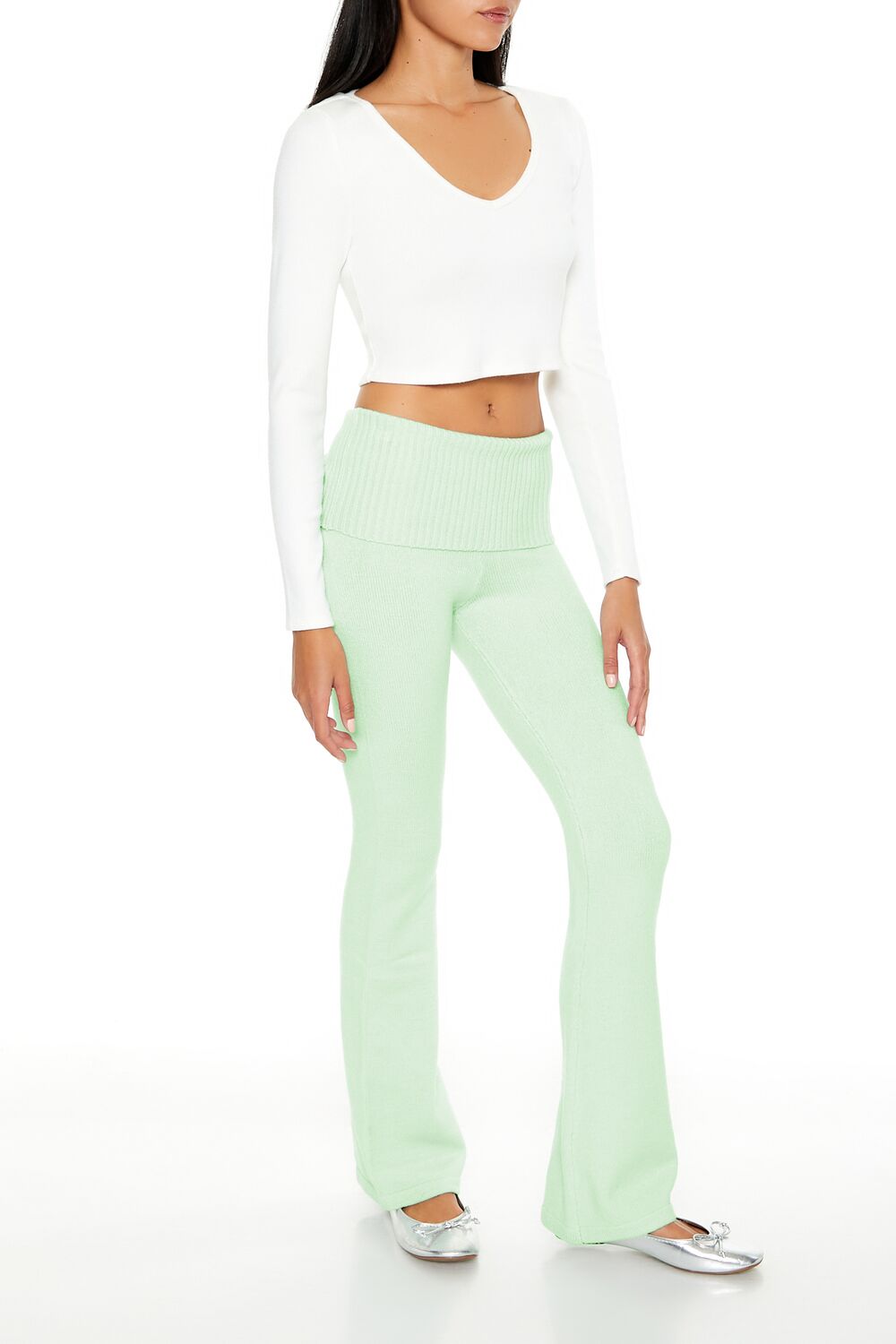 Sweater-Knit High-Rise Flare Pants | Forever 21 Womens