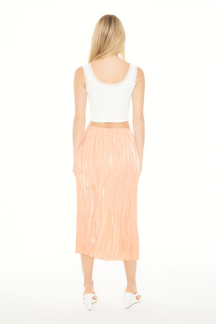 Crinkled High-Rise Midi Skirt | Forever 21 Womens