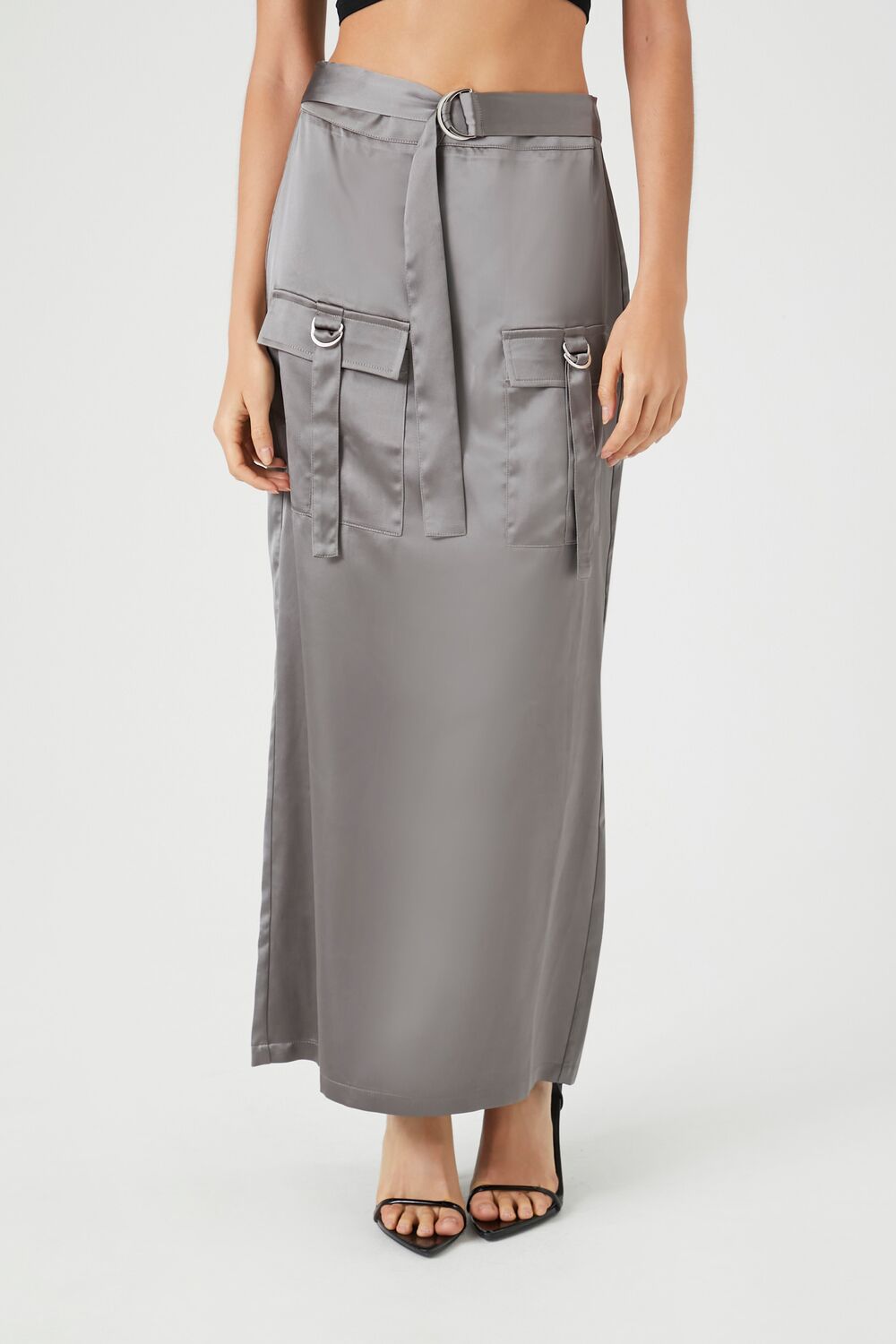Satin Cargo Maxi Skirt | Forever 21 Womens