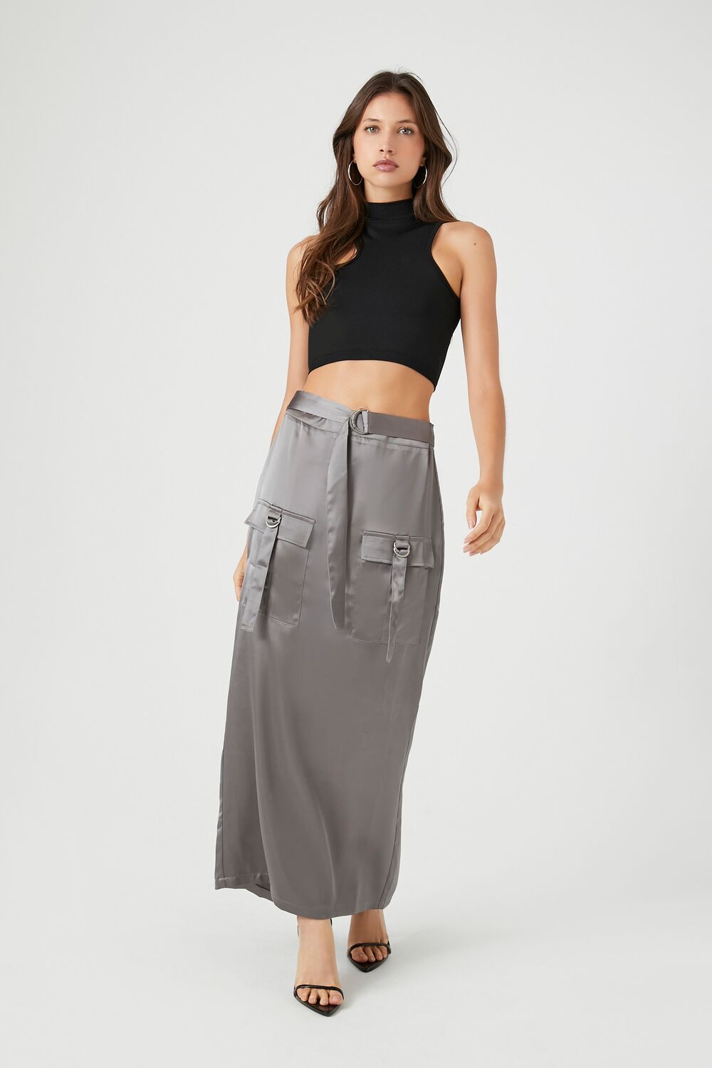 Satin Cargo Maxi Skirt | Forever 21 Womens
