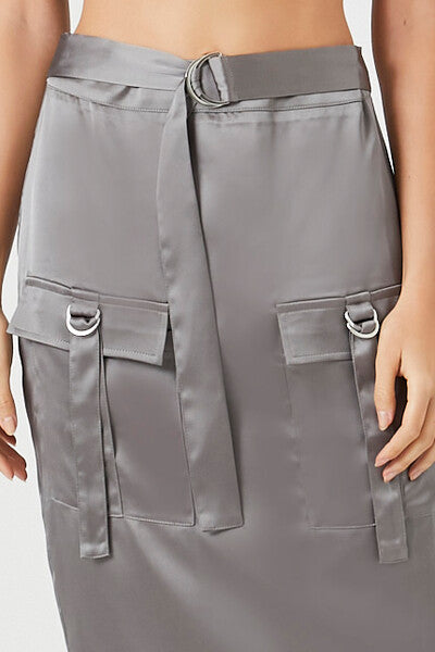 Satin Cargo Maxi Skirt | Forever 21 Womens