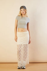 Lace Column Maxi Slit Skirt | Forever 21 Womens
