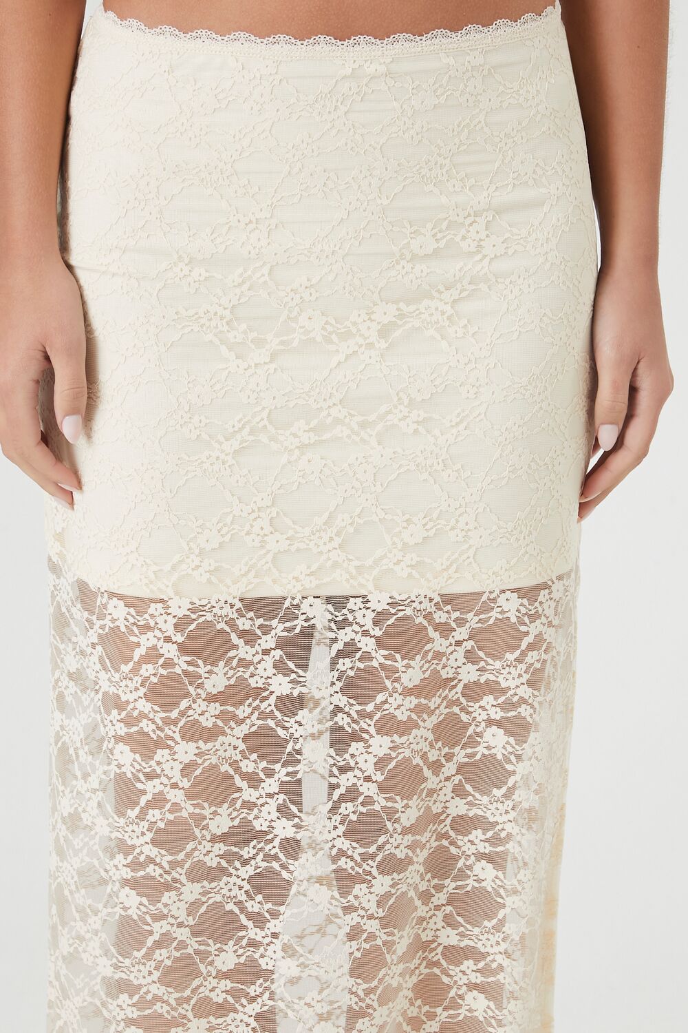 Lace Column Maxi Slit Skirt | Forever 21 Womens