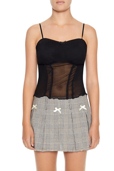 Pleated Glen Plaid Bow Mini Skirt | Forever 21 Womens