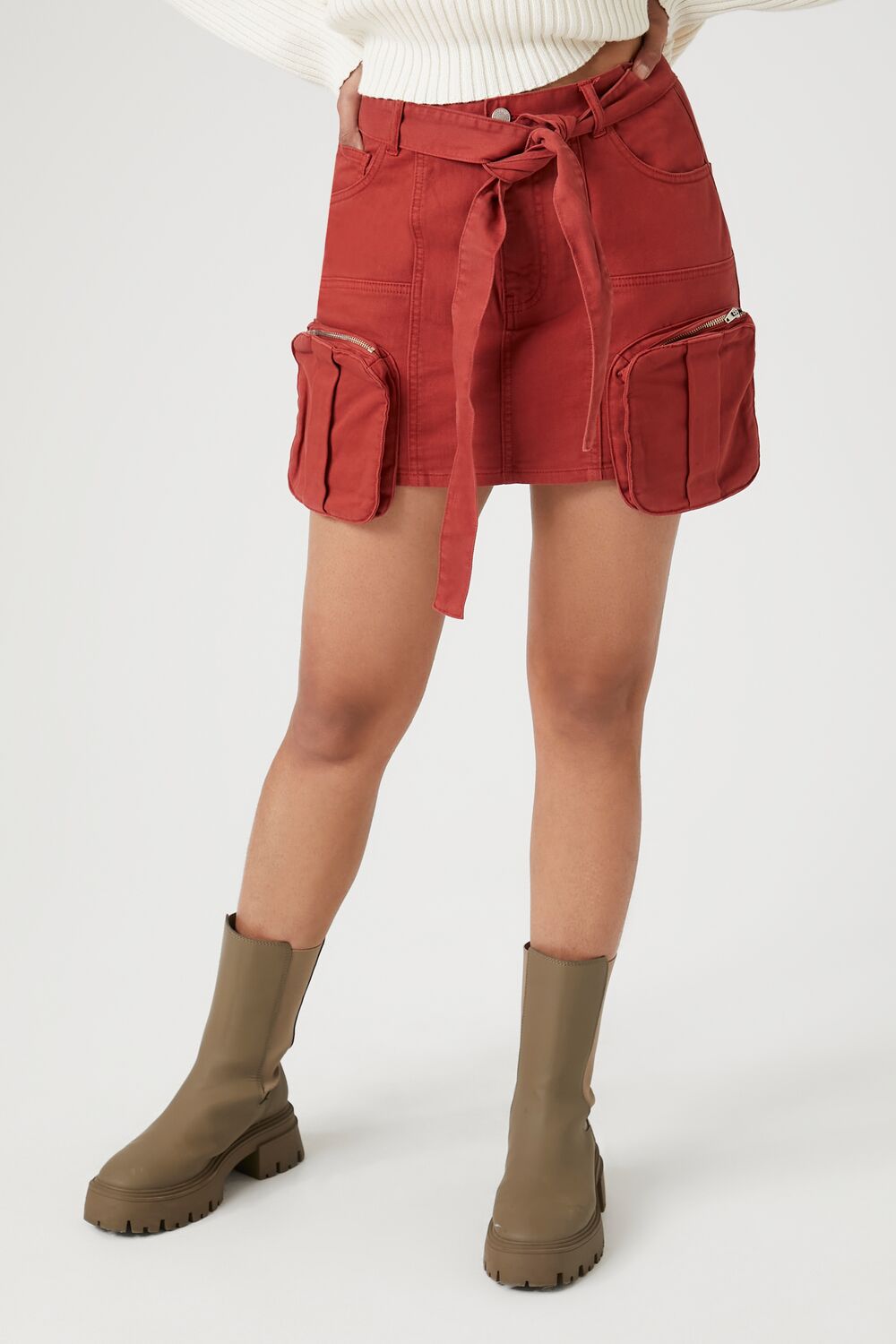 Twill Utility Cargo Mini Skirt | Forever 21 Womens