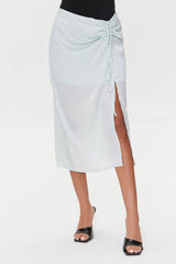 Satin Ruched Drawstring Skirt | Forever 21 Womens