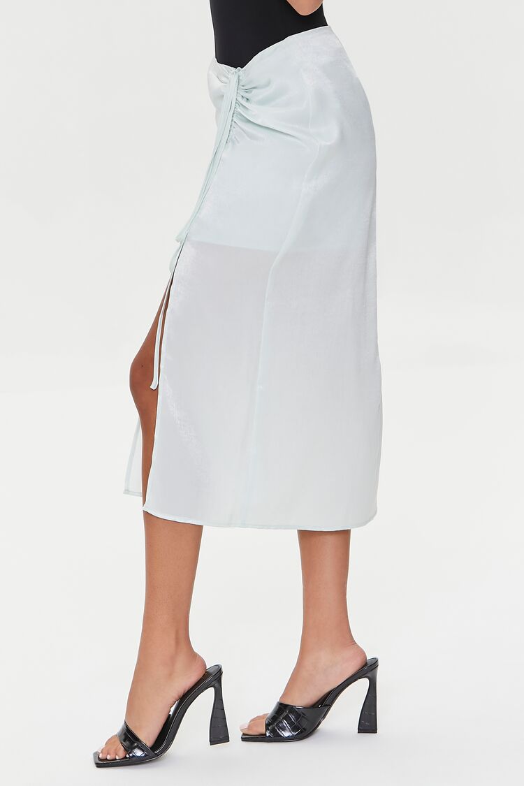 Satin Ruched Drawstring Skirt | Forever 21 Womens