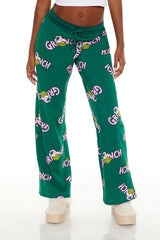 Grinch Print Fleece Pants | Forever 21 Womens