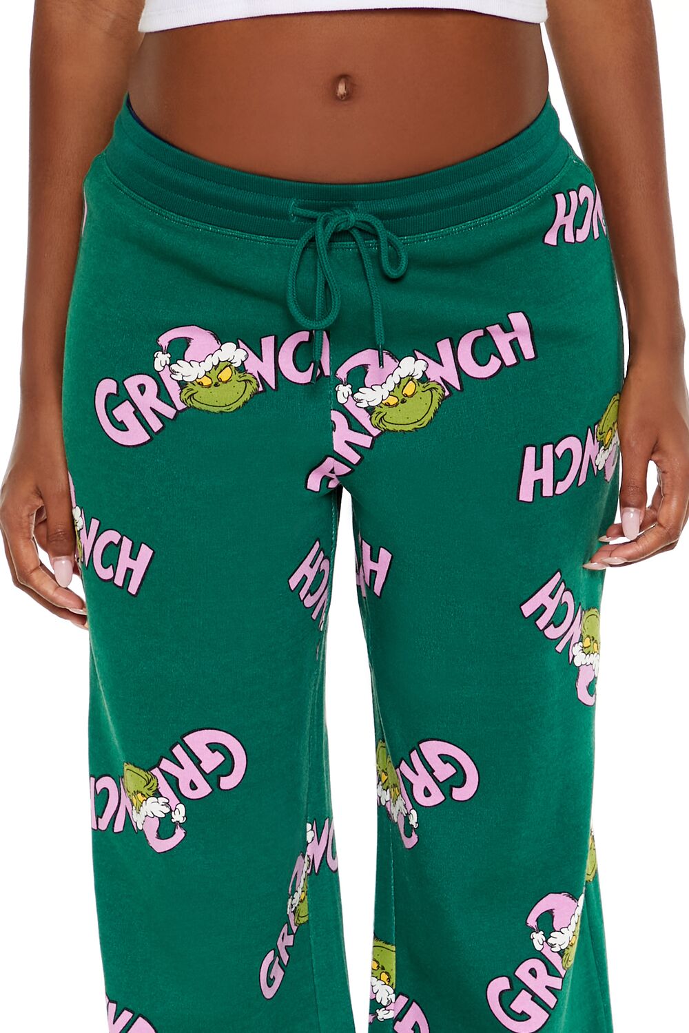 Grinch Print Fleece Pants | Forever 21 Womens