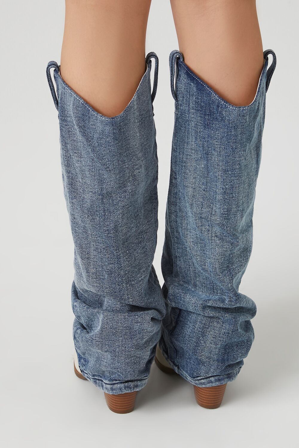 Denim & Faux Leather Boots | Forever 21 Womens