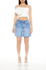 Denim Rose Cropped Cami | Forever 21 Womens