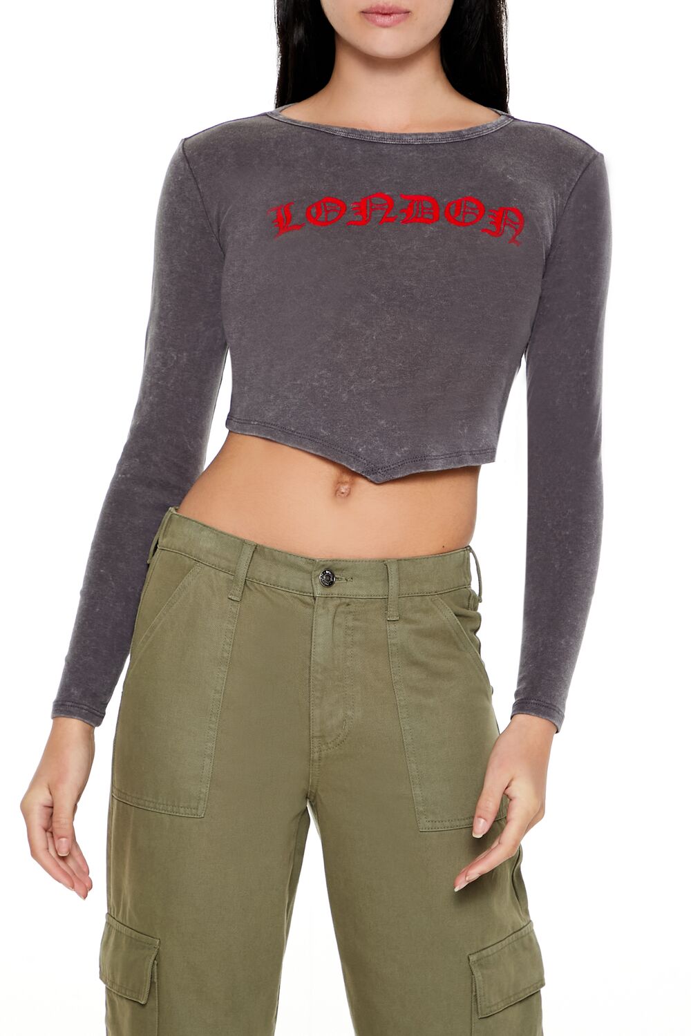 London V-Cut Cropped Tee | Forever 21 Womens