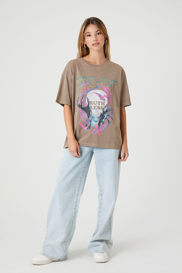 Broken Heart Oversized Graphic Tee | Forever 21 Womens