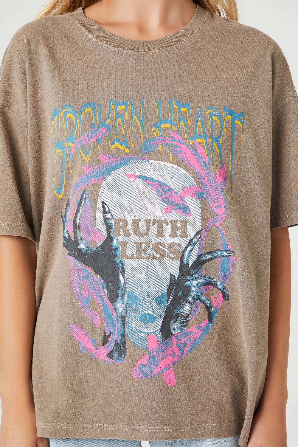 Broken Heart Oversized Graphic Tee | Forever 21 Womens