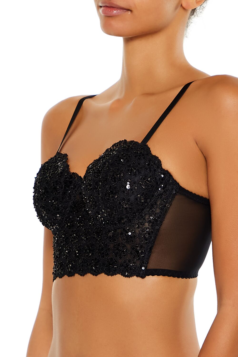Sequin Lingerie Cropped Cami | Forever 21 Womens