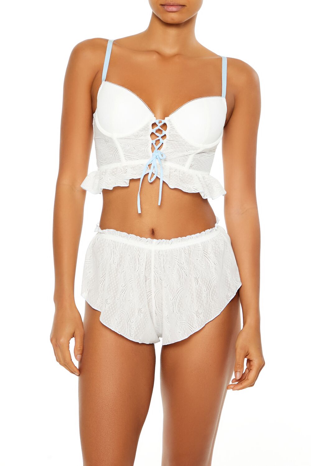 Ruffle Lace-Up Lingerie Corset Cami | Forever 21 Womens
