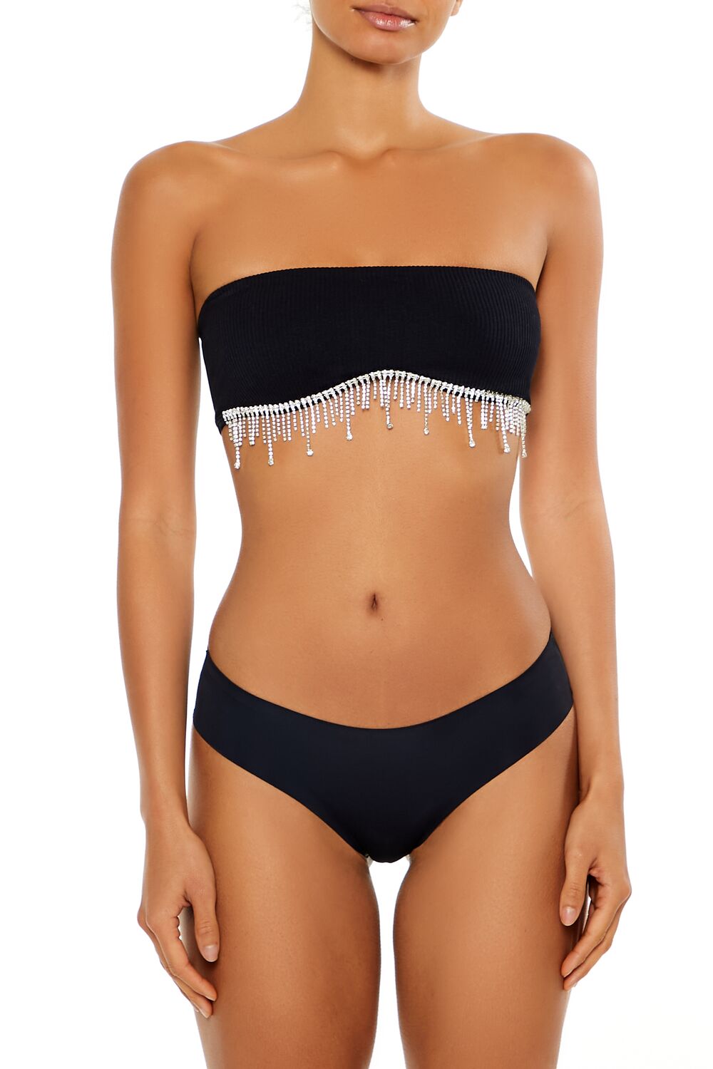 Seamless Rhinestone Fringe Bralette | Forever 21 Womens