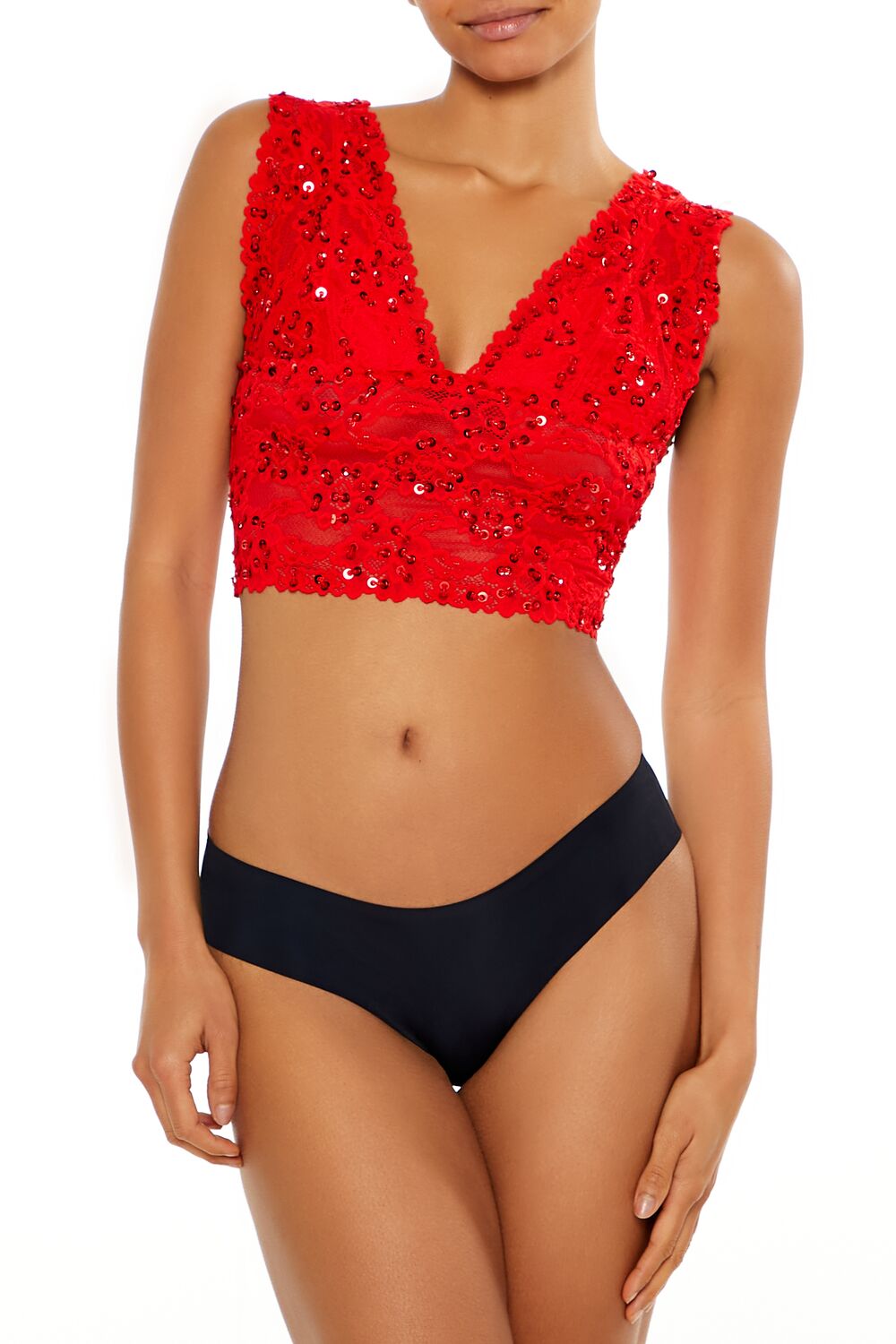 Sequin Lace Lingerie Crop Top | Forever 21 Womens